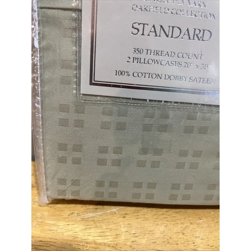 Sunham 350 TC Pillowcases in Sage Green Block Stitching Standard 20x30